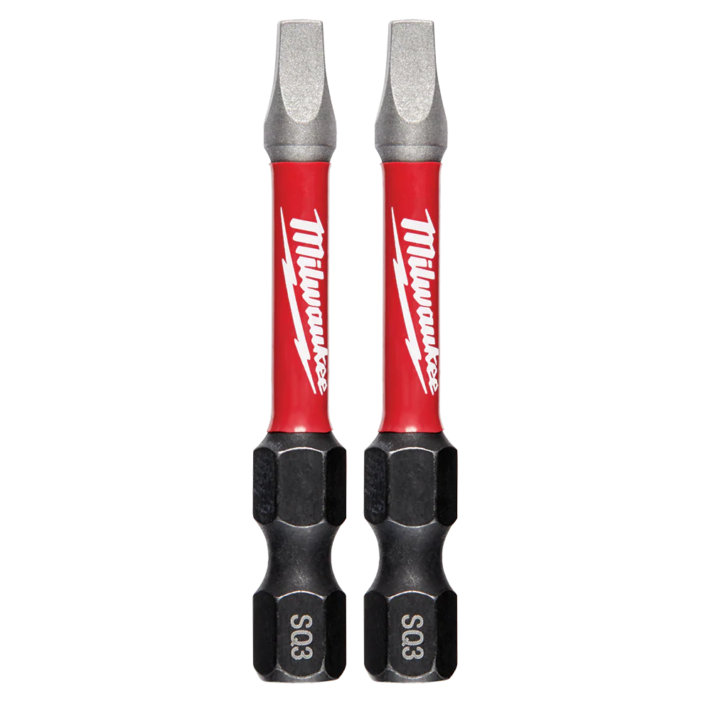 Milwaukee SHOCKWAVE™ Power Bit Square Recess #3 50mm (2") 2Pk - 48324910