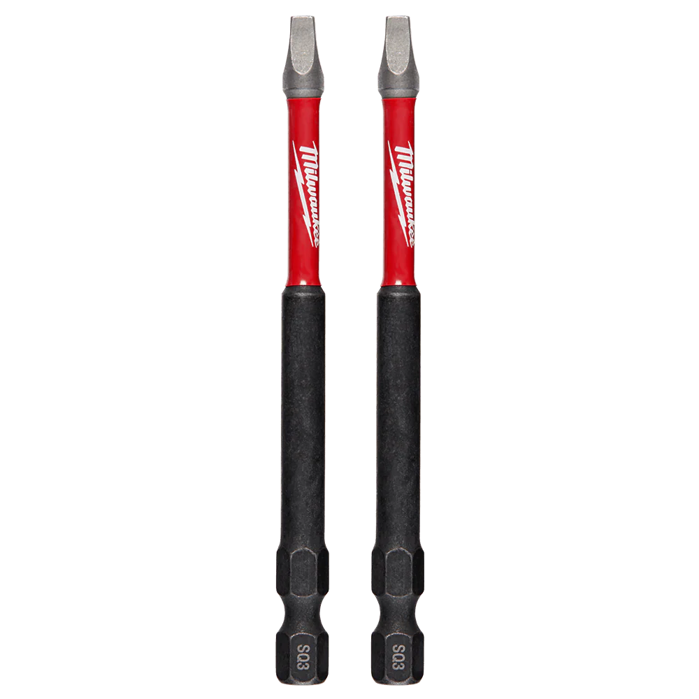Milwaukee SHOCKWAVE™ Power Bit Square Recess #3 89mm (3-1/2") 2PK - 48324673