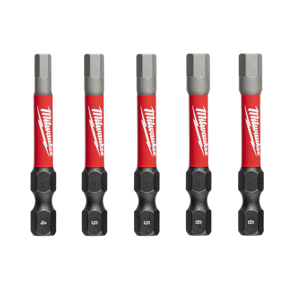 Milwaukee Shockwave Power Hex Starter Kit – 1 x 4mm 50mm, 2 x 5mm 50mm, 2 x 6mm 50mm - 48324695