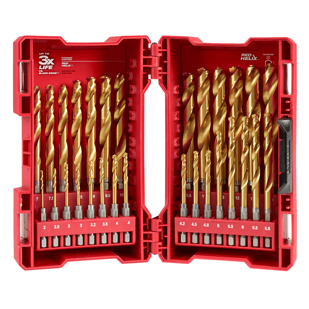 Milwaukee SHOCKWAVE™ Red Helix Titanium Drill Set 29 Pce Kit  - 48894862