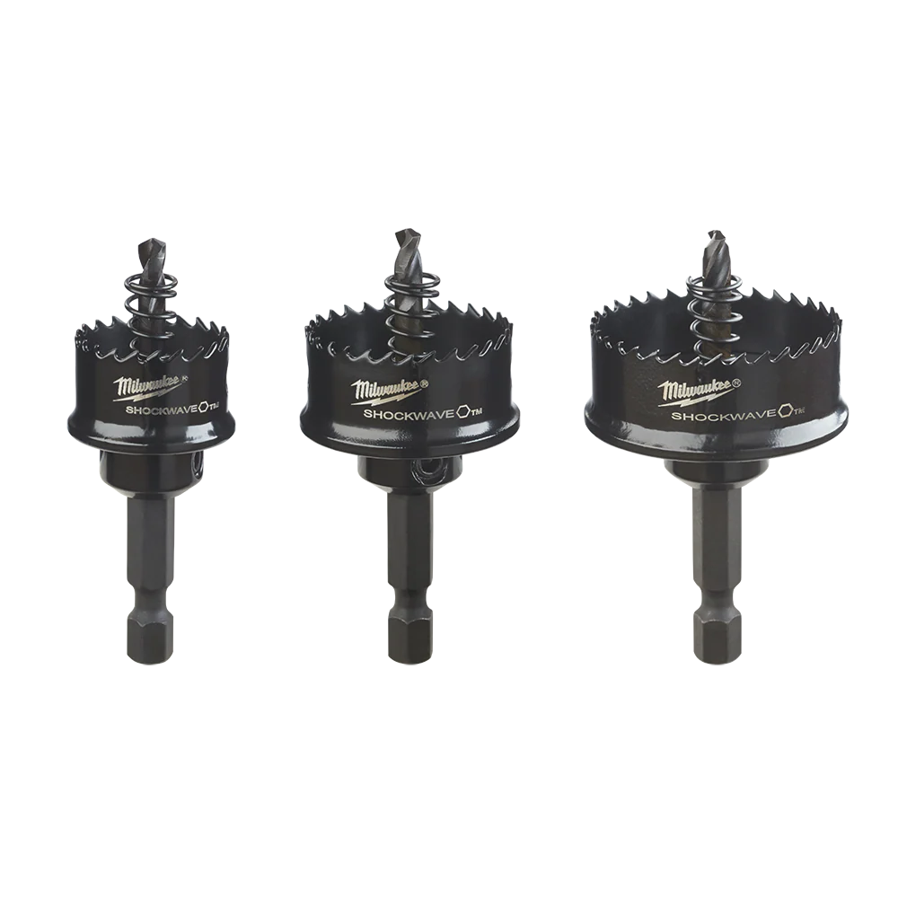 Milwaukee SHOCKWAVE™ Thin Wall Hole Saw 3Pce Kit 22mm 29mm 35mm - 49224800