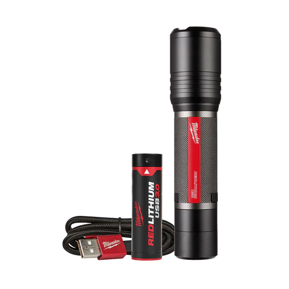 Milwaukee REDLITHIUM™ USB Rechargeable Slide Focus Flashlight Kit - L4FL2000301
